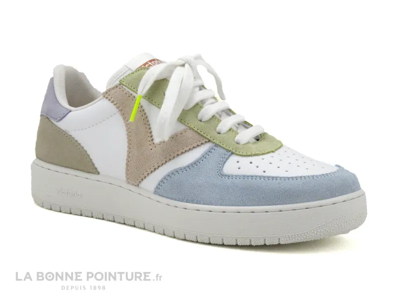 Achat chaussures Victoria Femme Basket, vente Victoria 1 258214 celeste - Basket mode femme blanche et multicolore