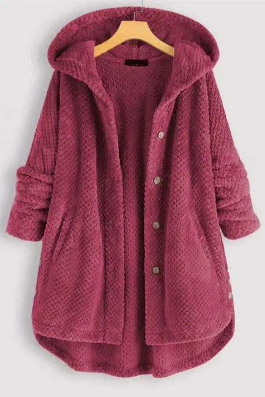 Alana | légant Manteau en Ctelé avec Capuche Chic