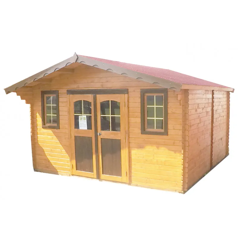 Cabanon de jardin en madriers massifs 28 mm, sans plancher – (20,97 m²) Ref. BA 4050.02 N.