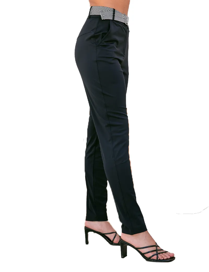 HBT - Pantalon Femme Kristiana Ceinture Noir