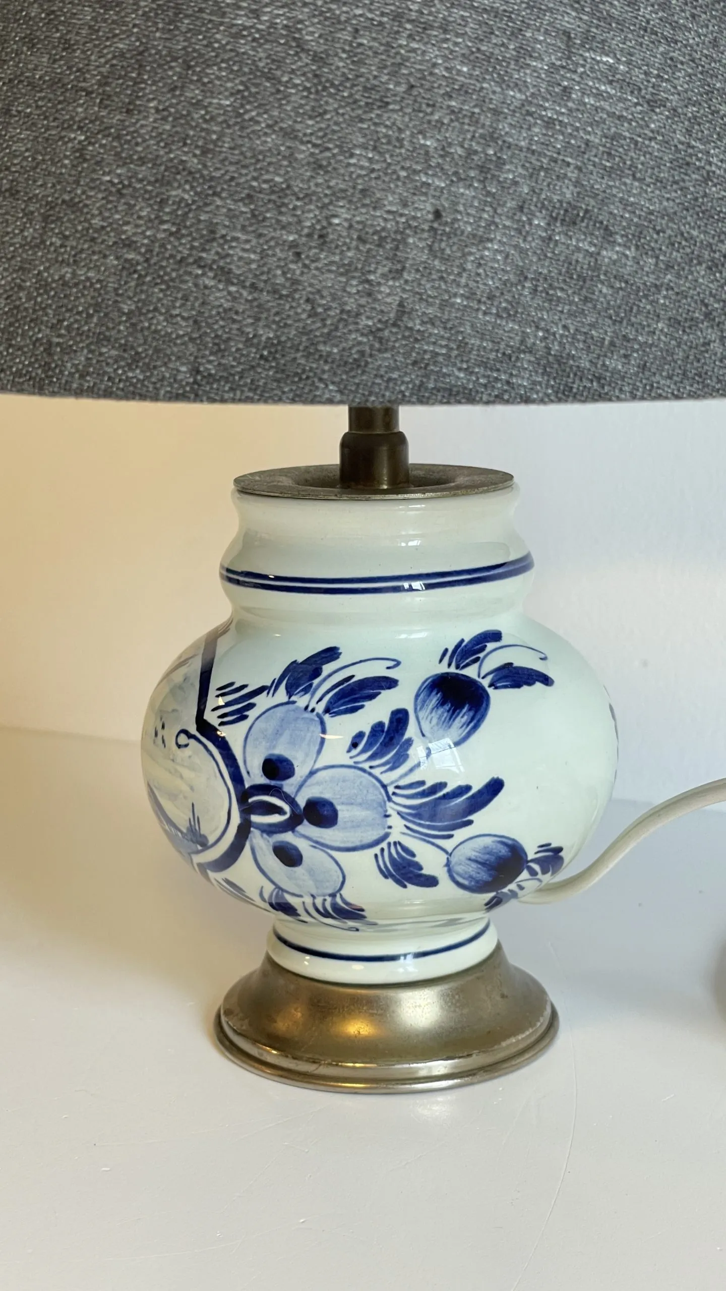 LAMPE Chic Céramique Bleu de DELFT Vintage 