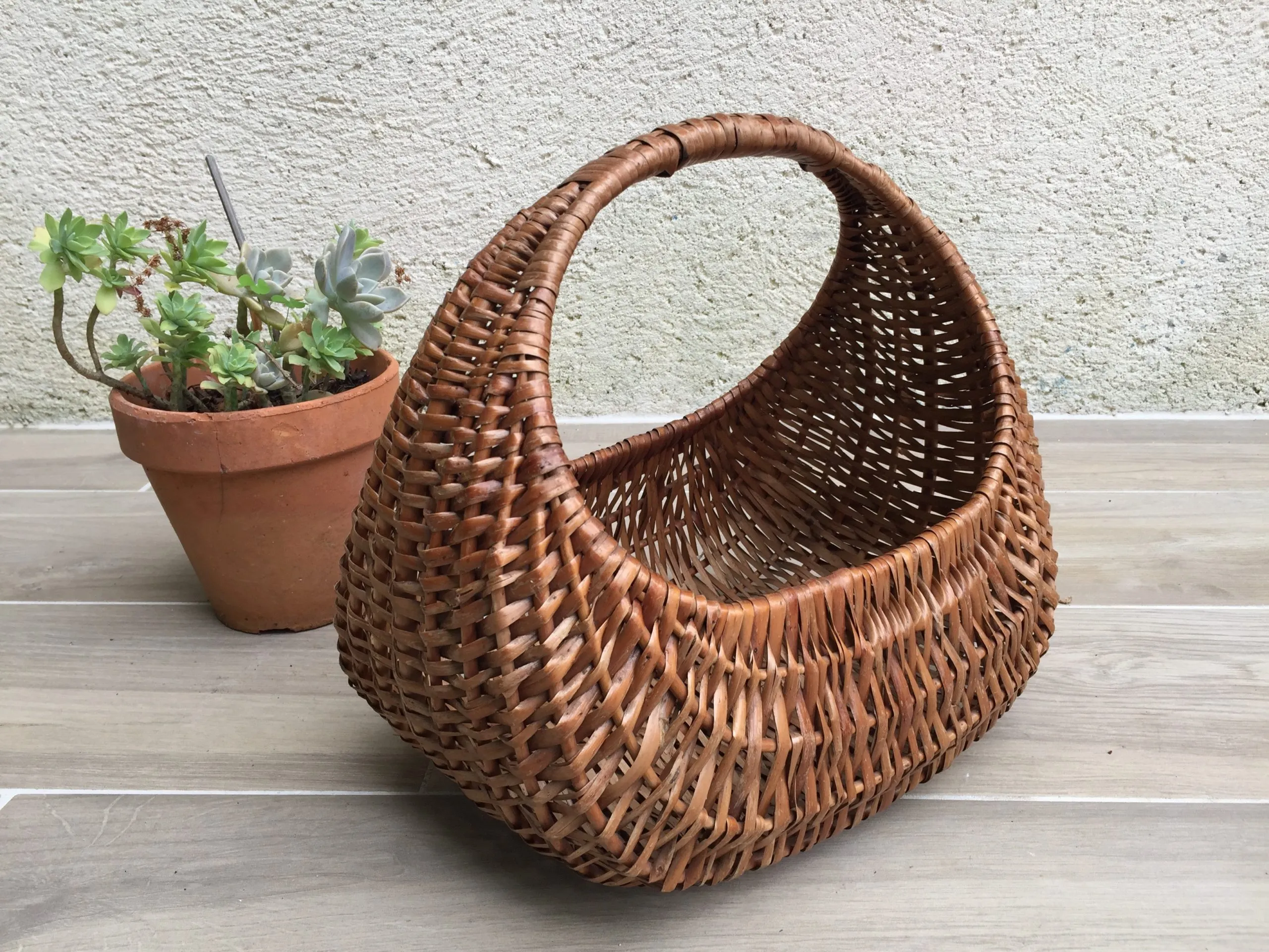 PANIER en ROTIN Rétro Chic VINTAGE 