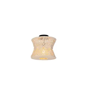 Plafonnier oriental gris 30 cm - Leonard