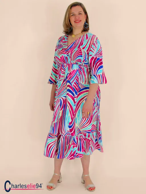 Robe féminine et chic MAHINA fuchsia