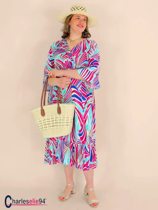 Robe féminine et chic MAHINA fuchsia