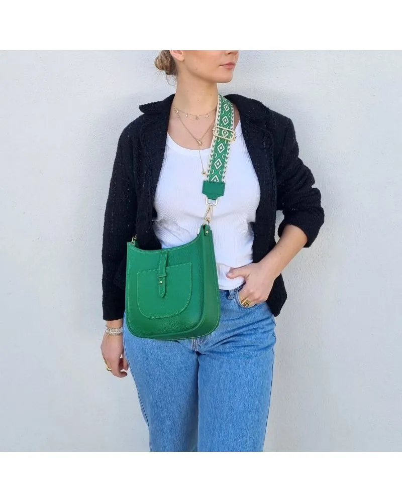 Sac à Bandoulière Juliette en Cuir Vert | Style Urbain Chic