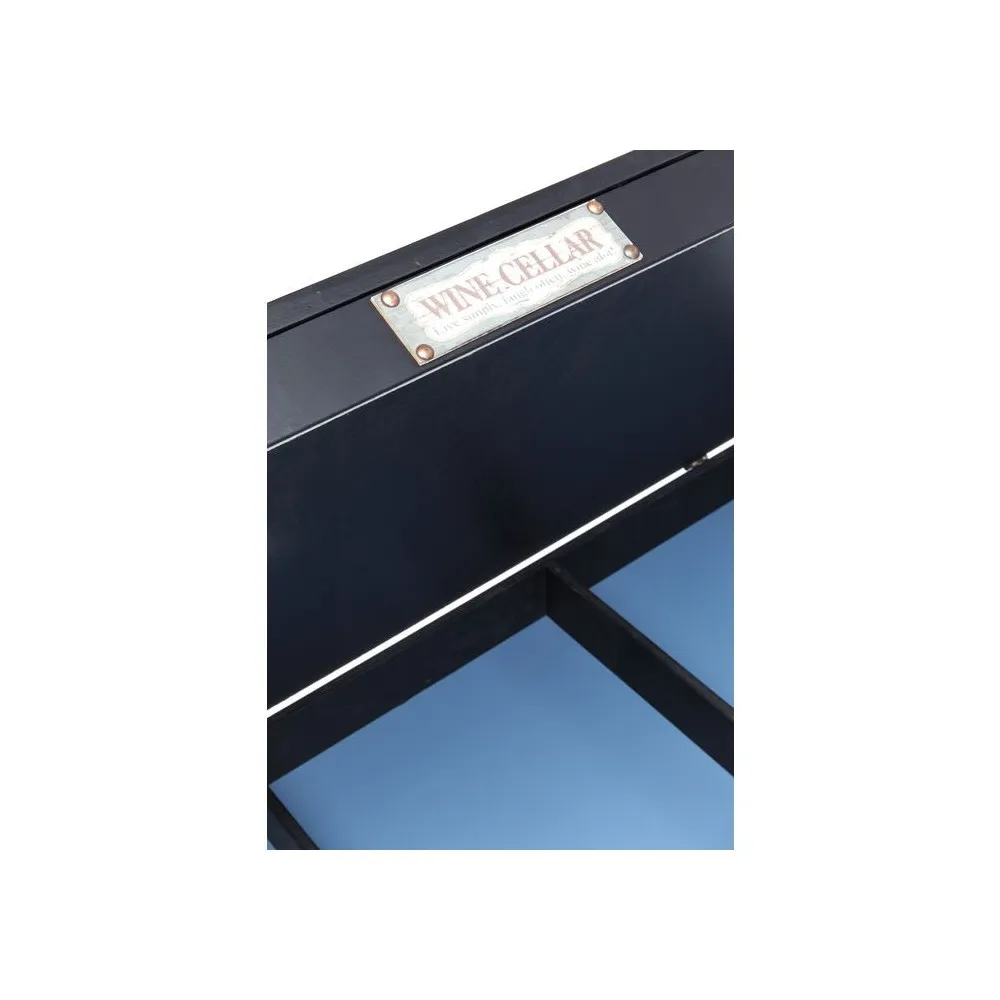 Table basse vitrine bois noir COLLECTOR