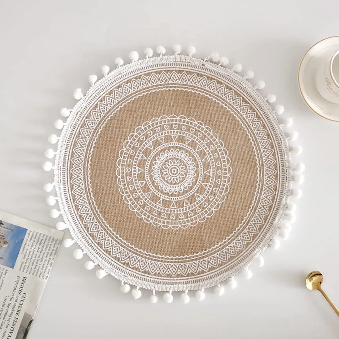 Élégance Circulaire Lot de 2 Nappes de Table Ronds pour une Cuisine Chic 